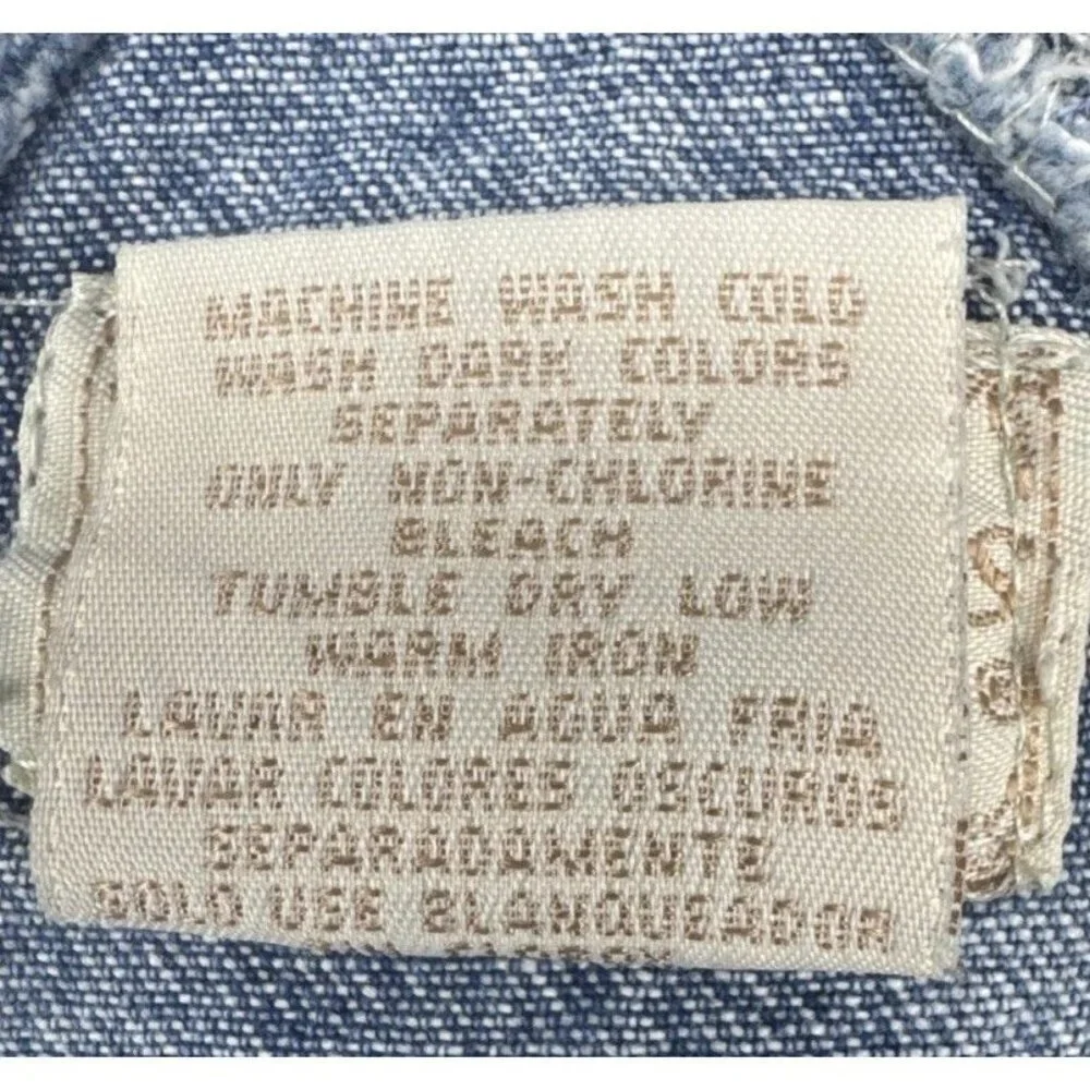 VTG Carters Watch The Wear Girls Blue Denim‎ Raw Hem Shortalls Overalls Sz 6X